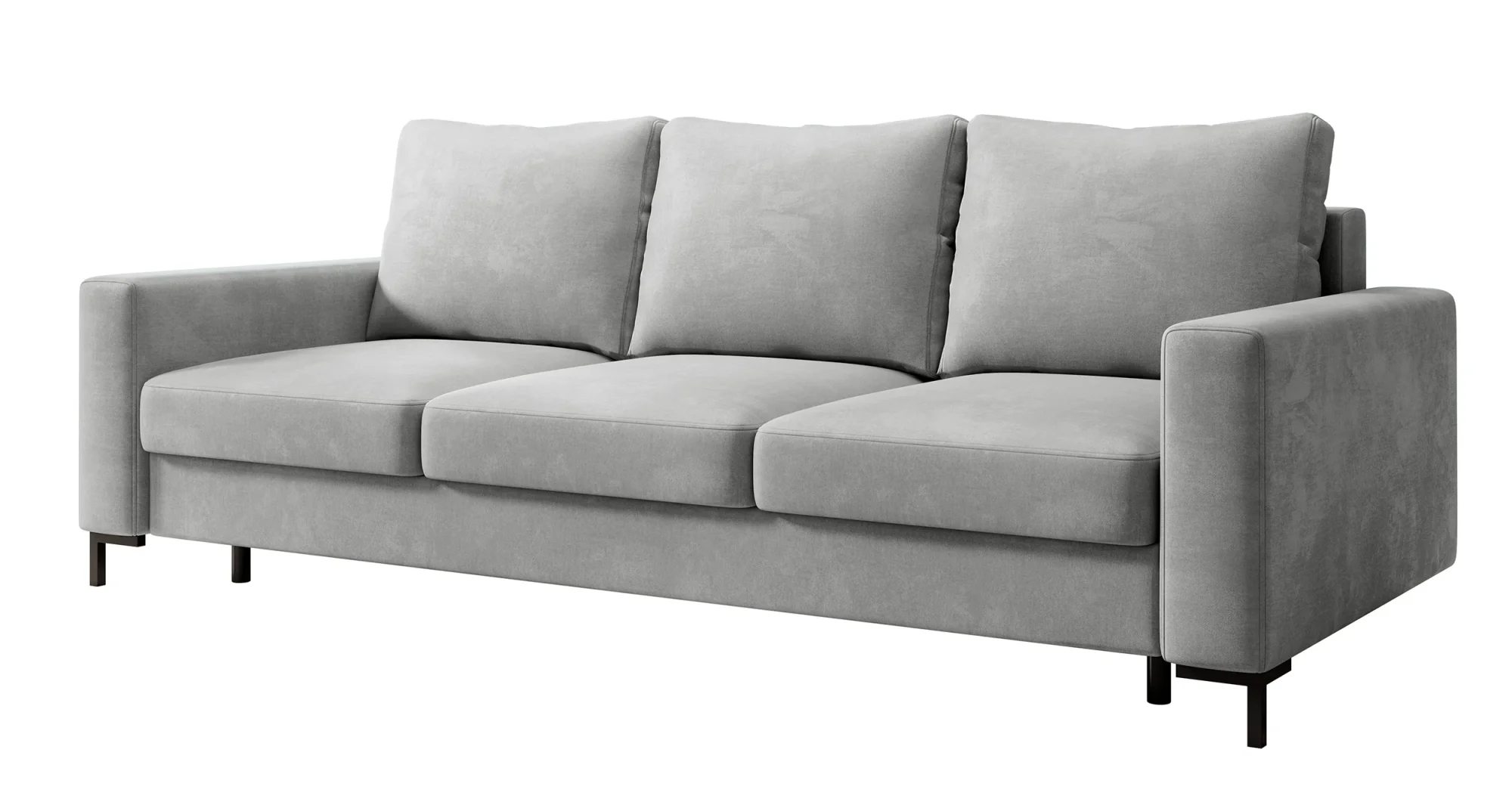 Selsey Mokpeo 3-Sitzer Schlafsofa mit Stauraum, hellgrauer Samt