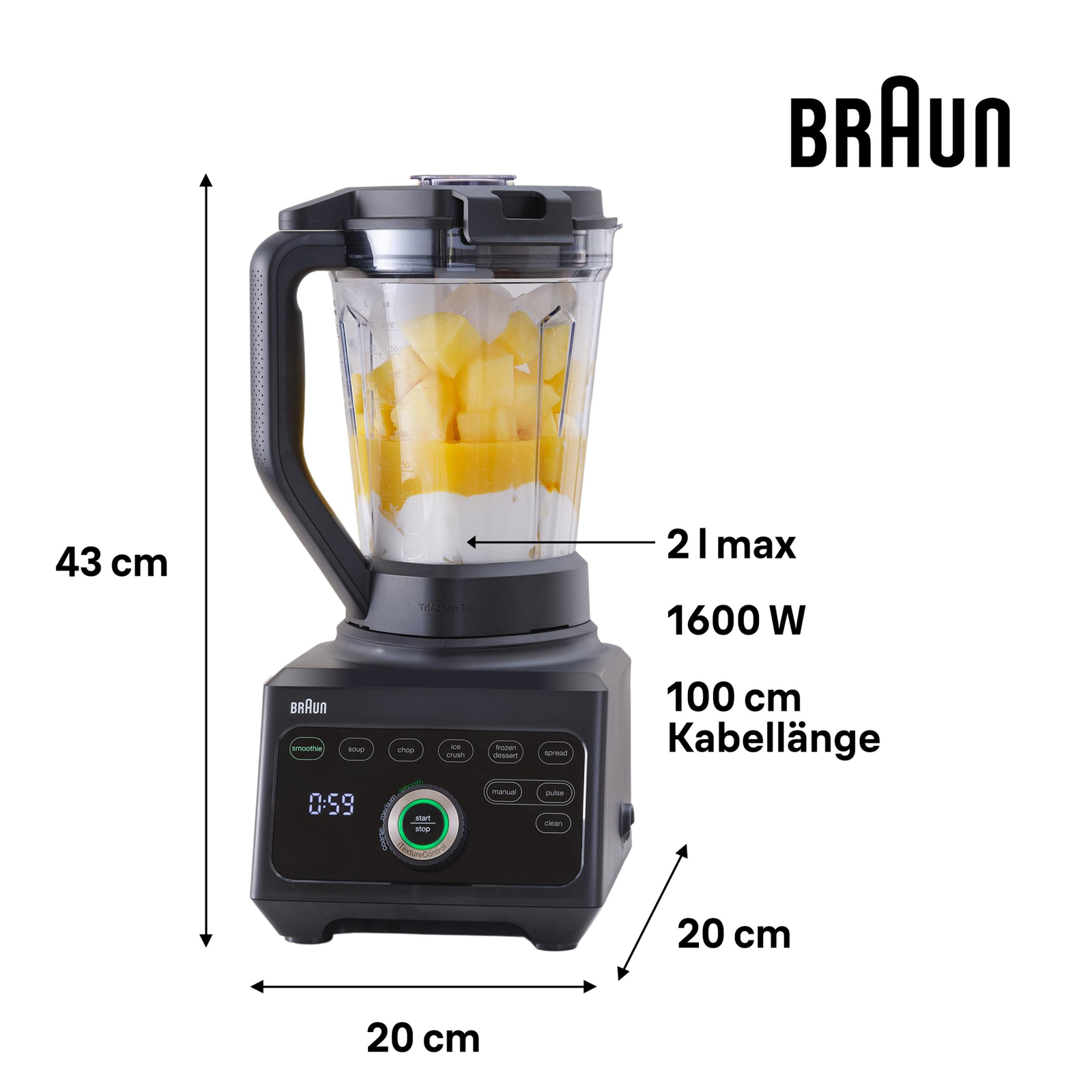 Braun JB 9040 PowerBlend 9 Standmixer 1.600 W