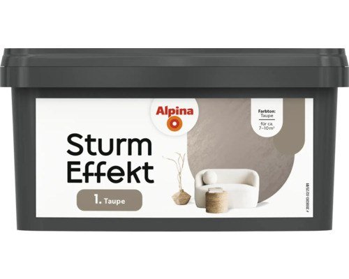 Alpina Effektfarbe Sturm Farbeffekt Taupe glänzend 1 l