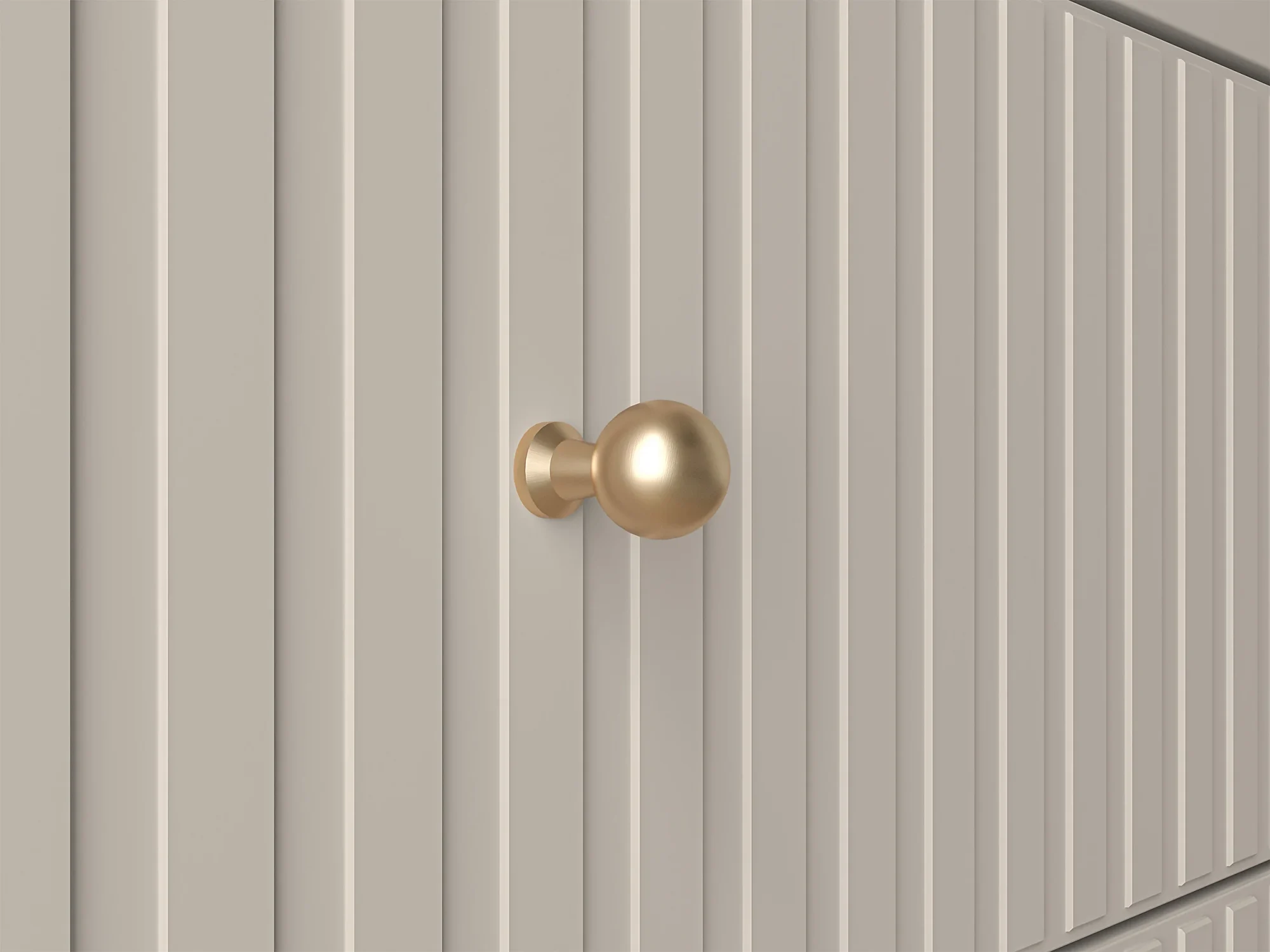 Selsey Caletto Drehtürenschrank 150 cm mit zwei Schubladen und Lamellen, beige