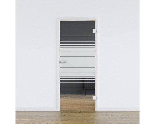 Pertura Glera Horizon Glastür ESG 83,4 x 196 cm Anschlag rechts sandgestrahlt