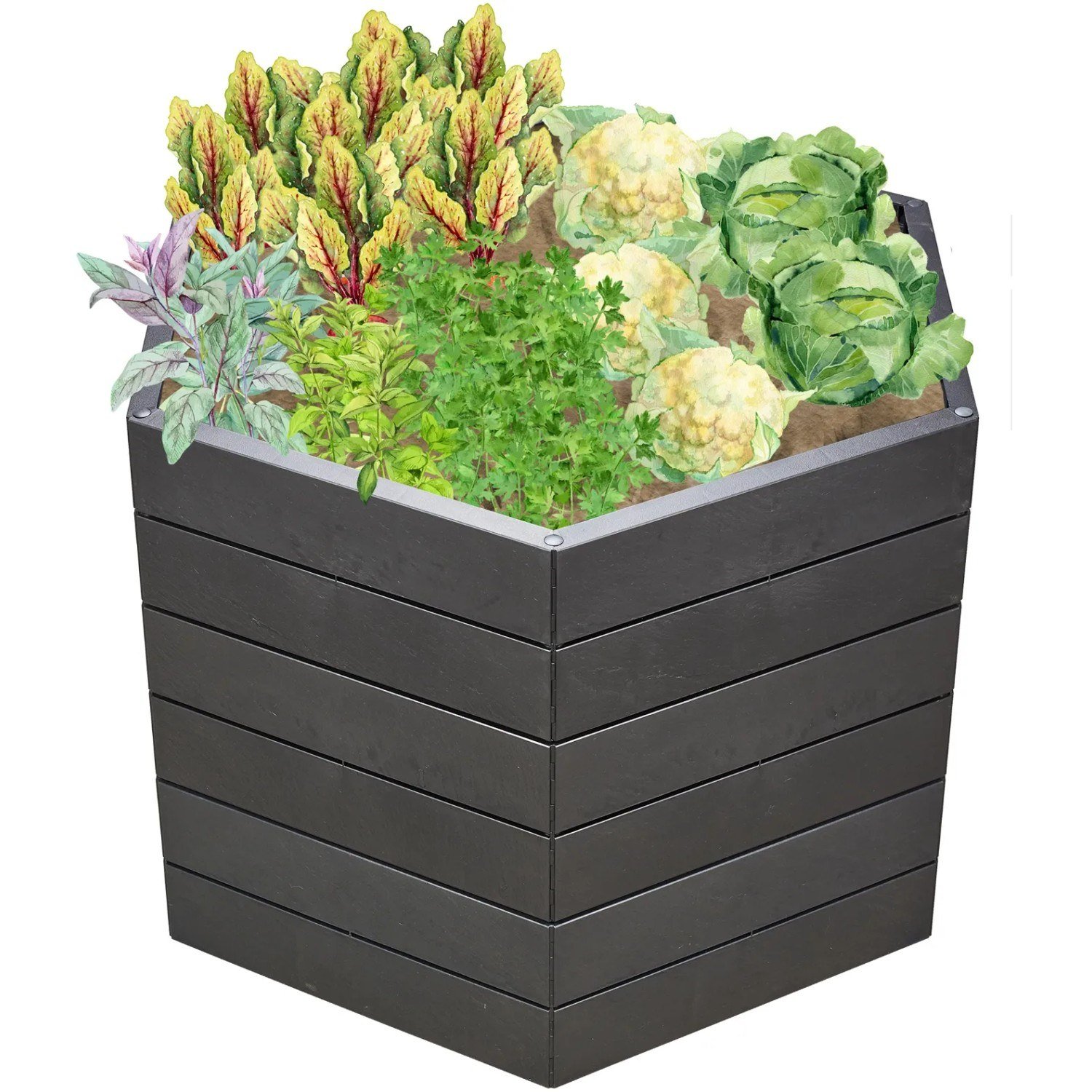 Garantia Ergo L 75 Stone Rundes Hochbeet Recyclingkunststoff Ø 110 cm