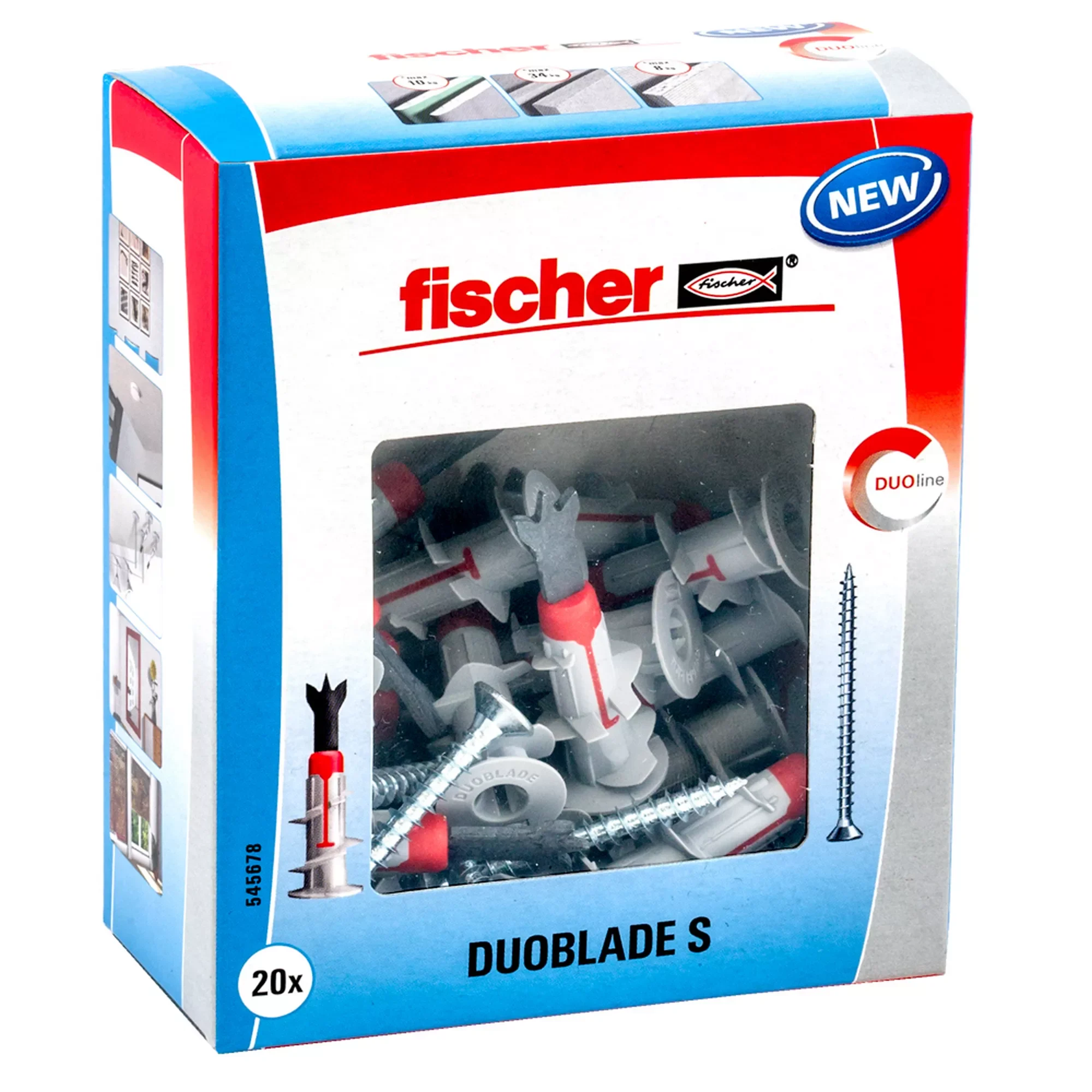 fischer Duoblade S Gipskartondübel mit Spanplattenschrauben 40-teilig