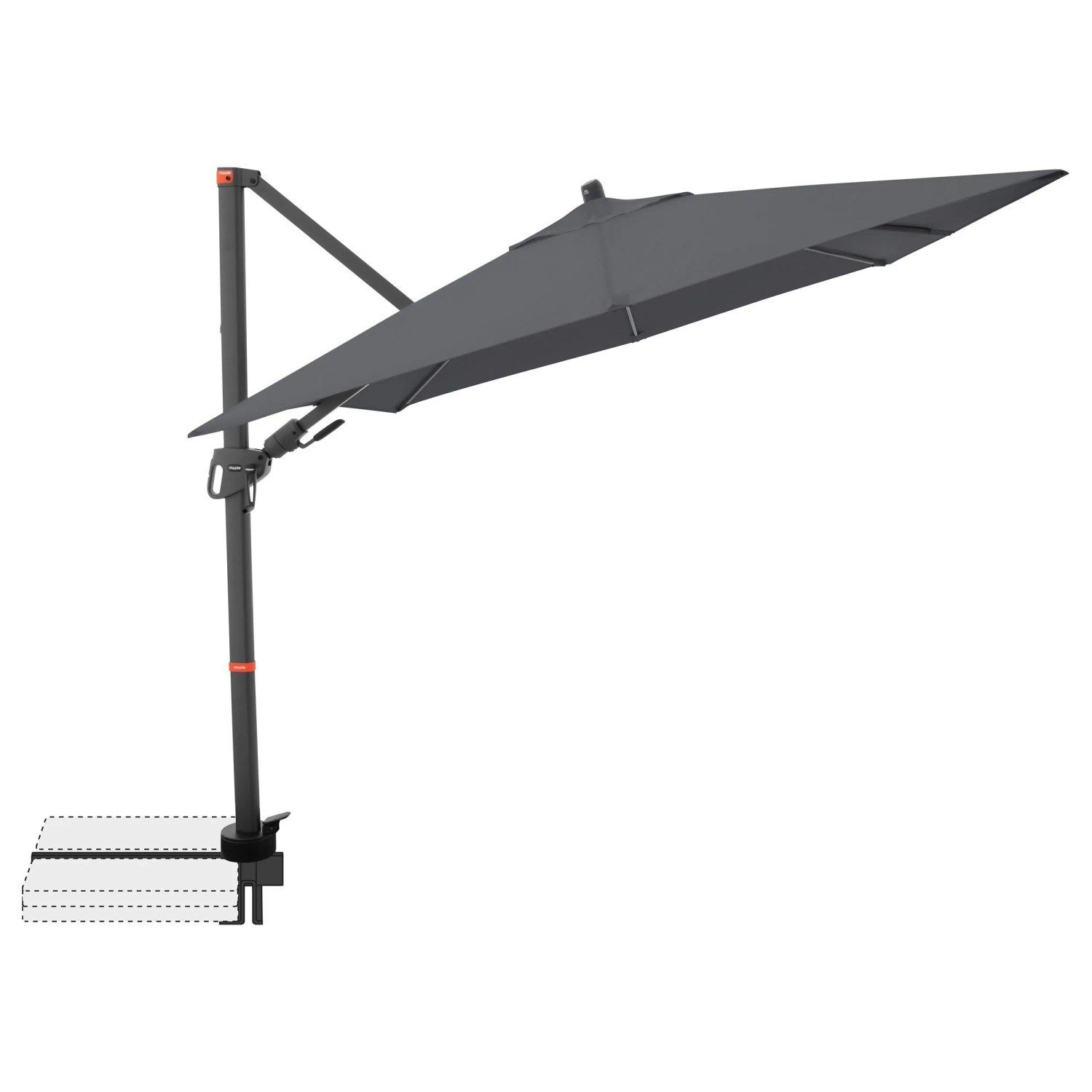 Doppler MyZone Ampelschirm 210 x 210 cm anthrazit mit Kurbelmechanik