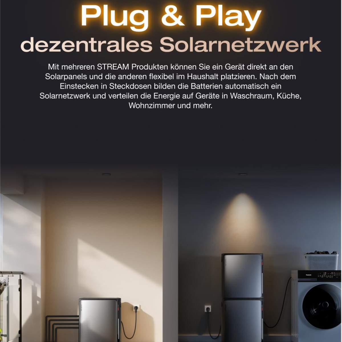 EcoFlow STREAM Ultra X Balkonkraftwerk-Set mit 2 x 450 W Solarmodulen