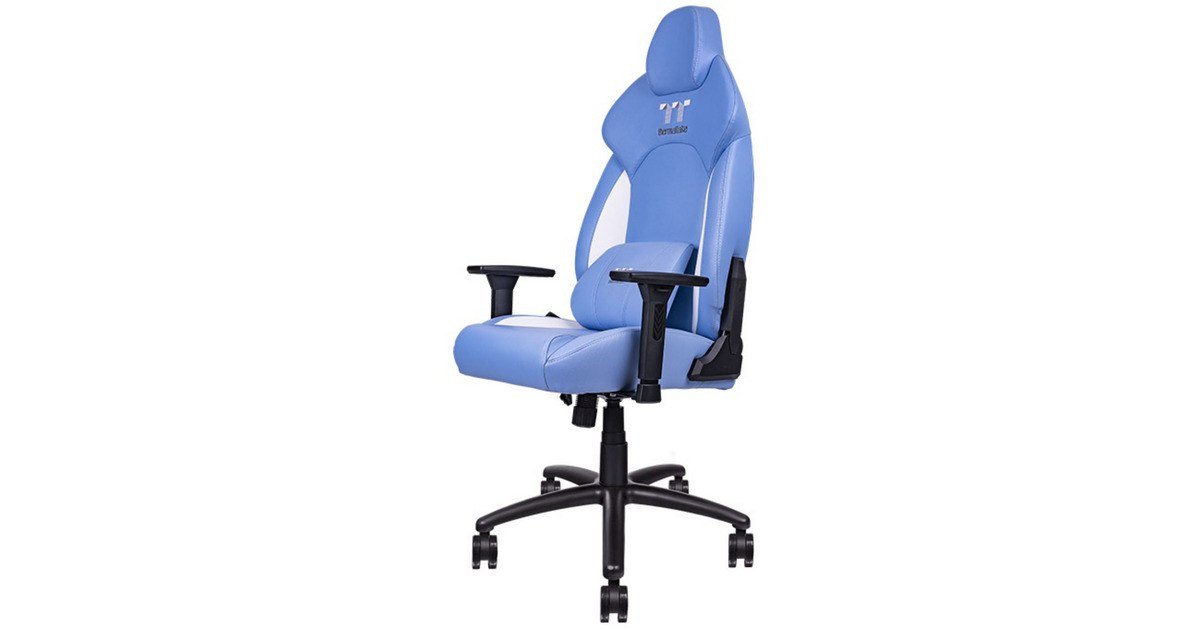 Thermaltake V Comfort Gaming-Stuhl Kunstleder blau/weiß