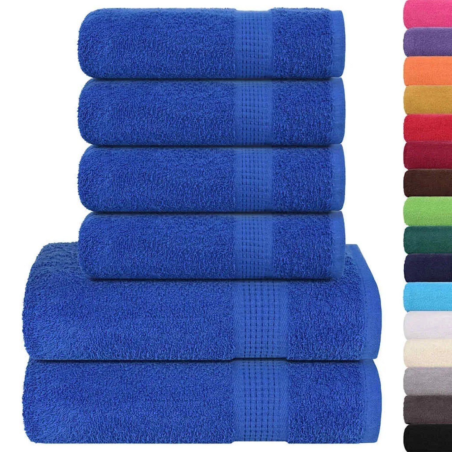 vidaXL Handtuch-Set 6-teilig Blau 360 g/m² Baumwolle