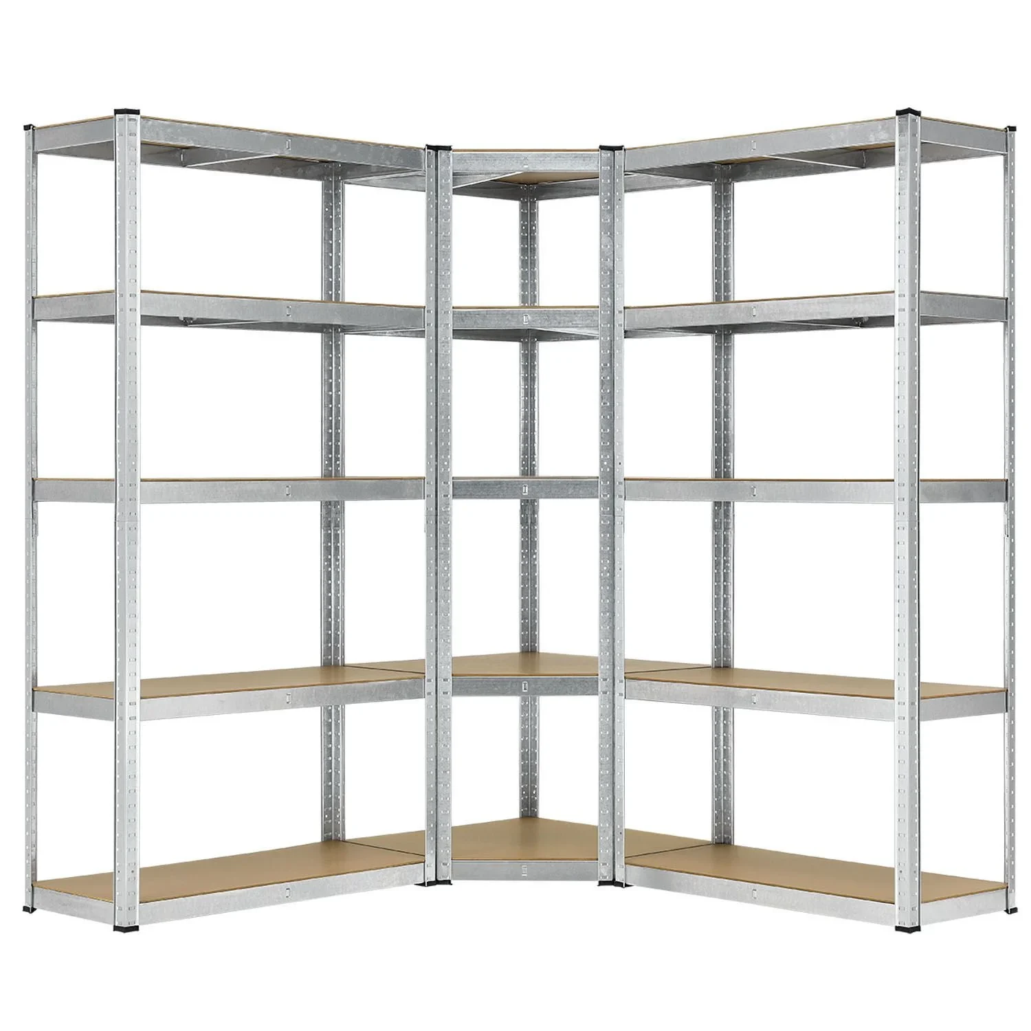 Juskys Schwerlastregal 3er Set 1 Eckregal und 2 Standregale 180 cm