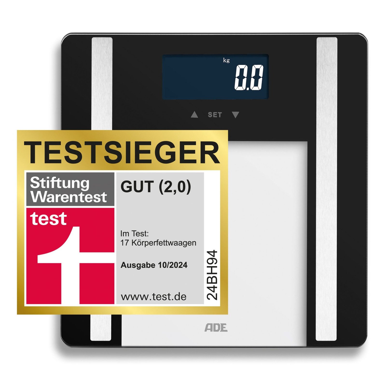 ADE Ines Körperanalysewaage Glas 180 kg