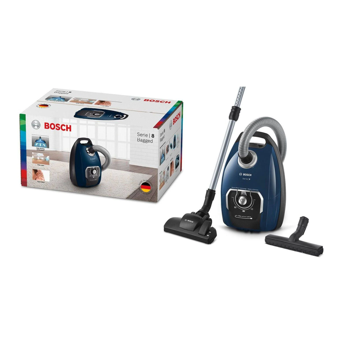 Bosch Serie 8 BGB75X494 Bodenstaubsauger mit Beutel 650 W