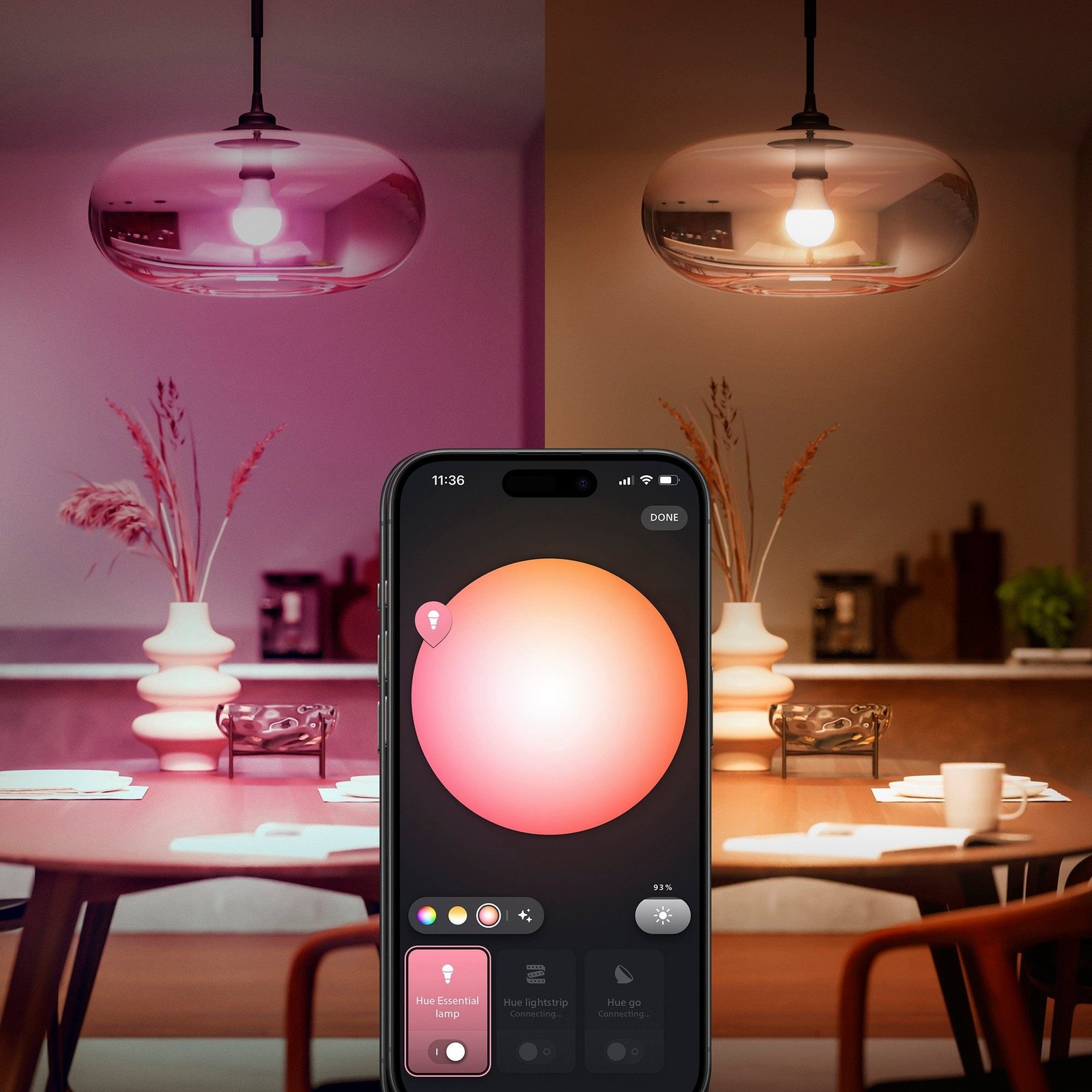 Philips Hue White and Color Ambiance Essential A60 E27 Smarte Lampe 806 lm 3er-Pack