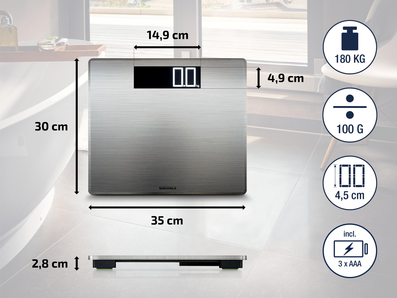 Soehnle Style Sense Safe 300 Digitale Personenwaage