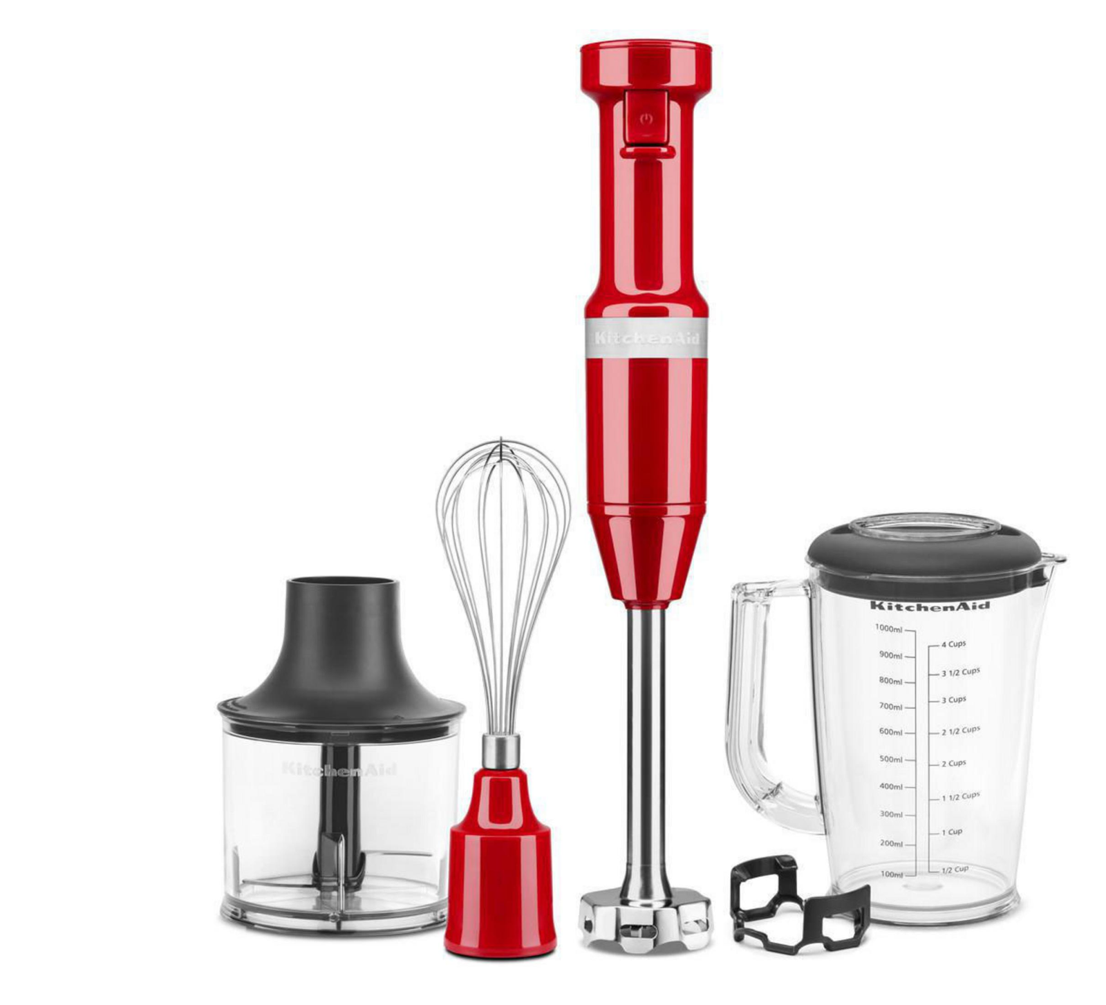 KitchenAid 5KHBV83EER Stabmixer Empire Rot mit Zerkleinerer