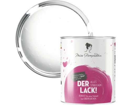 MissPompadour Der Alles Streichen Lack Weiß mit Weiß seidenmatt 1 l
