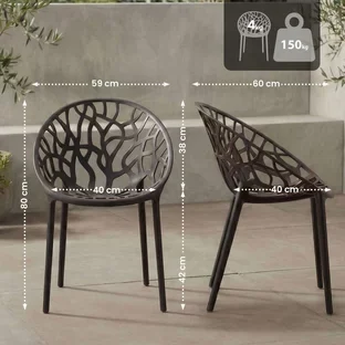 CLP Hope Gartenstuhl 2er Set stapelbar Polypropylen