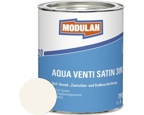 Modulan 6220 Aqua Venti Lack Satin 3in1 RAL 9010 Reinweiß 750 ml
