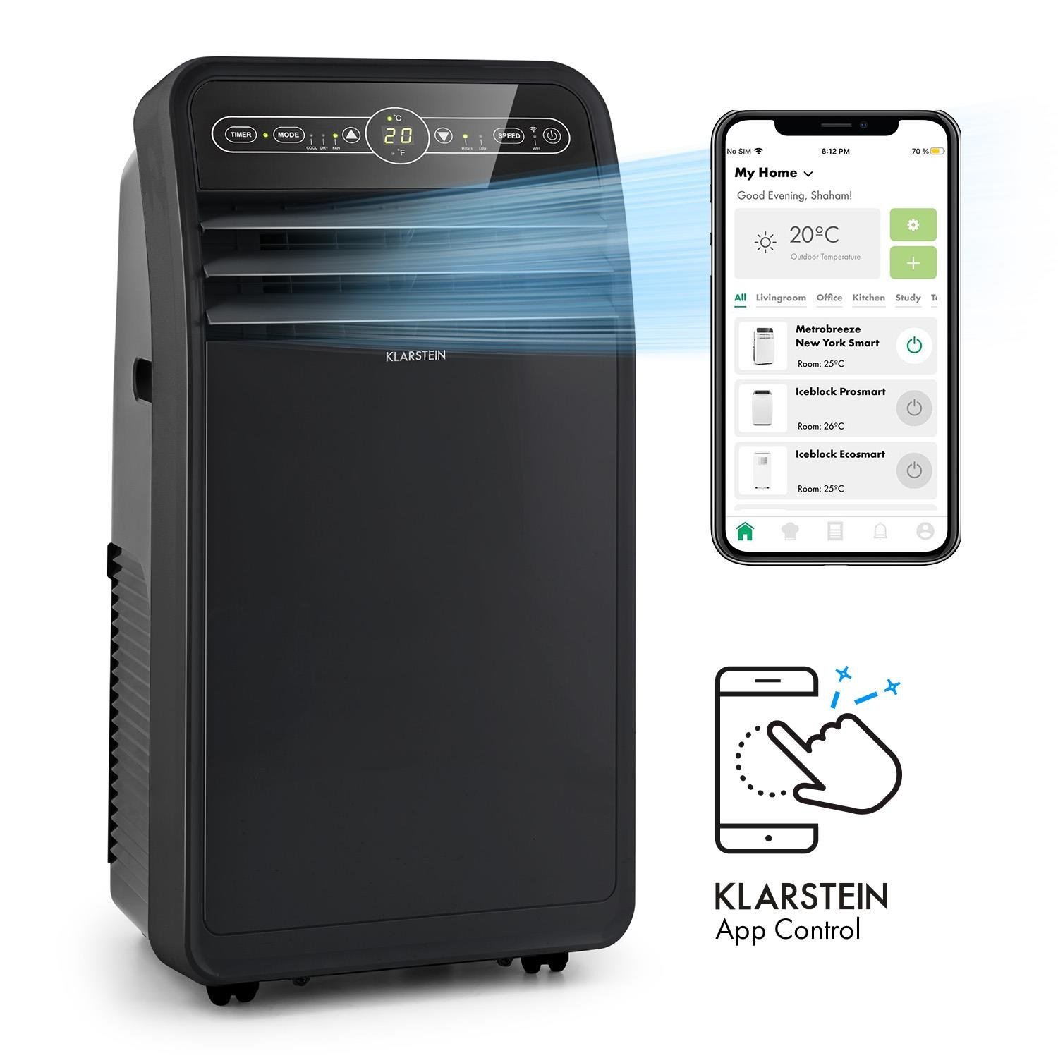 Klarstein Metrobreeze New York Smart 7k mobiles Klimagerät 2,1 kW mit WLAN