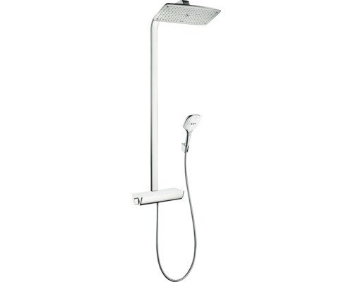 Hansgrohe Raindance Select E 360 1jet Showerpipe 27112400 mit Glasablage