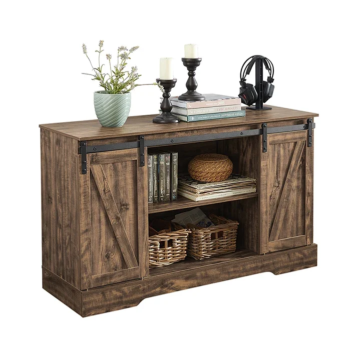 SoBuy FSB60-N Sideboard mit Schiebetüren 120 cm Natur