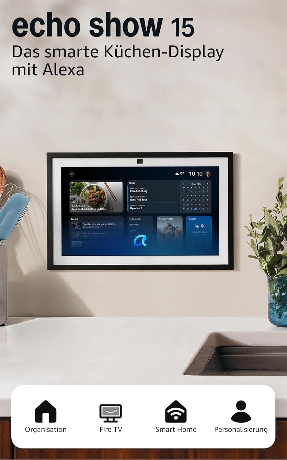 Amazon Echo Show 15 (2024) Smart Display 15,6 Zoll mit Fire TV und Alexa