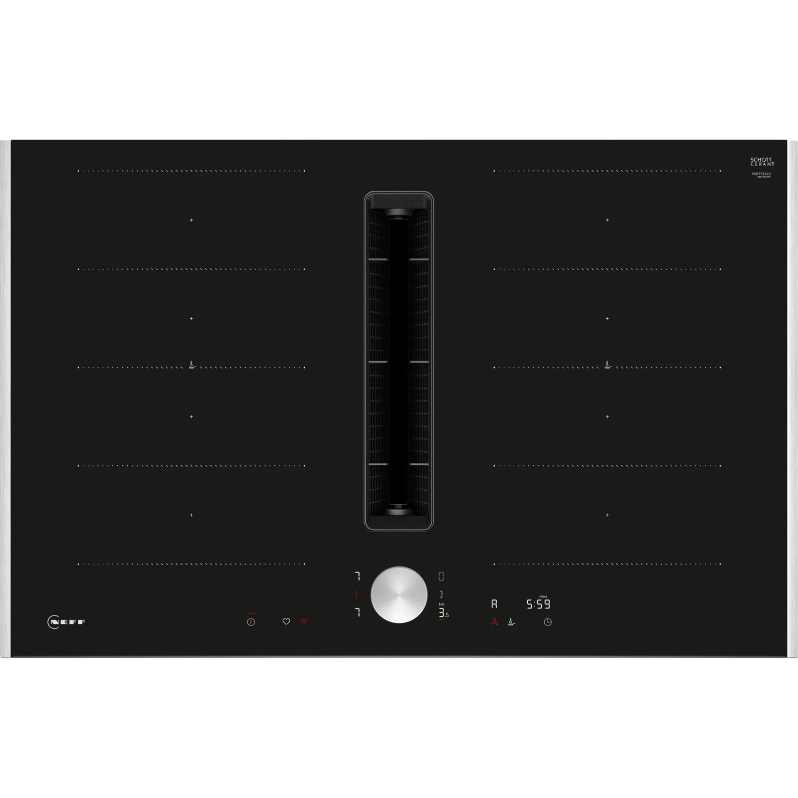 Neff N 90 Induktionskochfeld mit Dunstabzug V68TTX4L0 80 cm