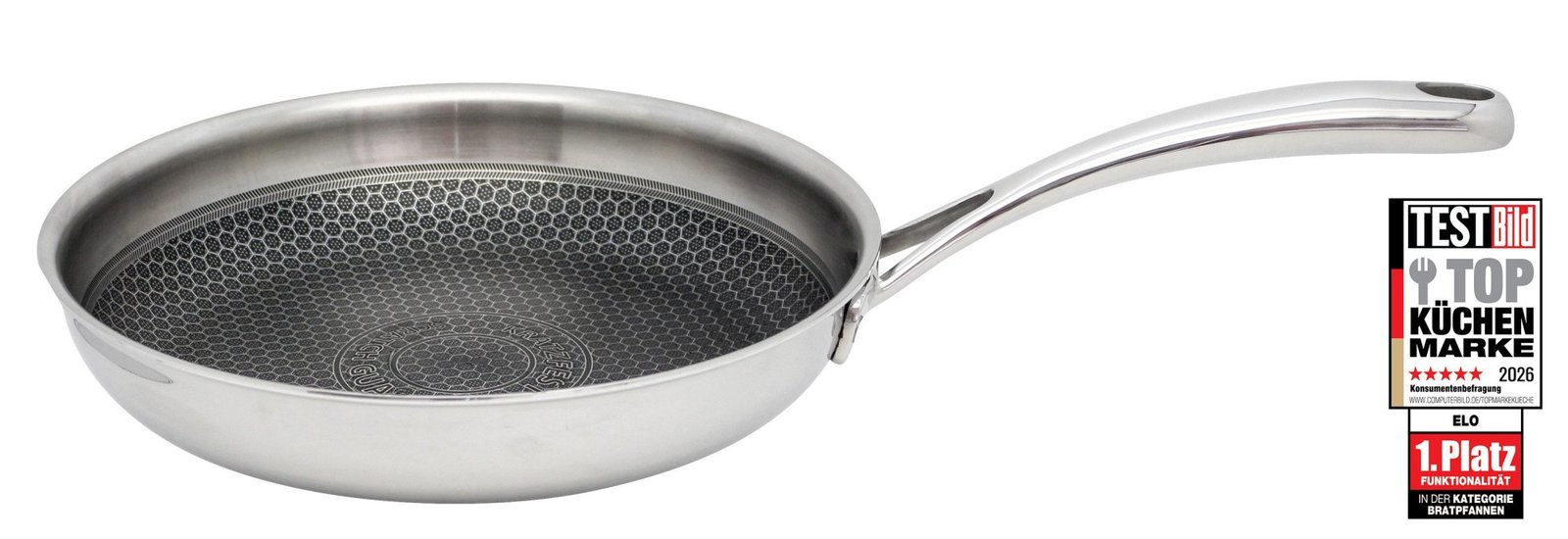 Elo Relief Bratpfanne 28 cm Edelstahl mit Antihaft