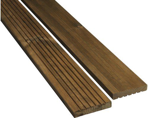 Konsta Holz-Terrassendiele Kiefer KDI dunkelbraun 3000 x 145 x 28 mm