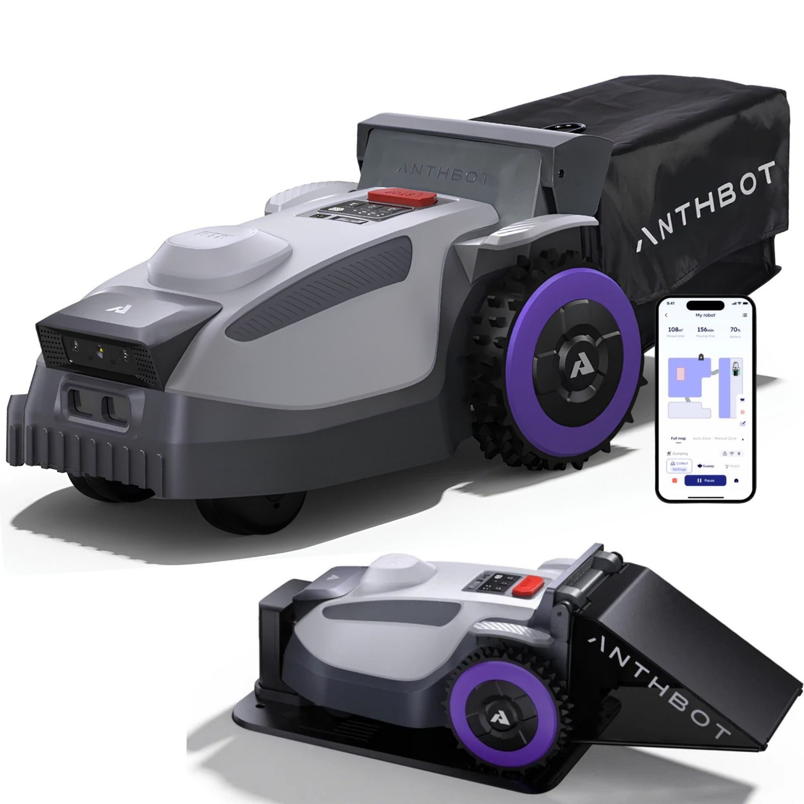 Anthbot N8 Mähroboter mit Fangkorb bis 1.500 m²