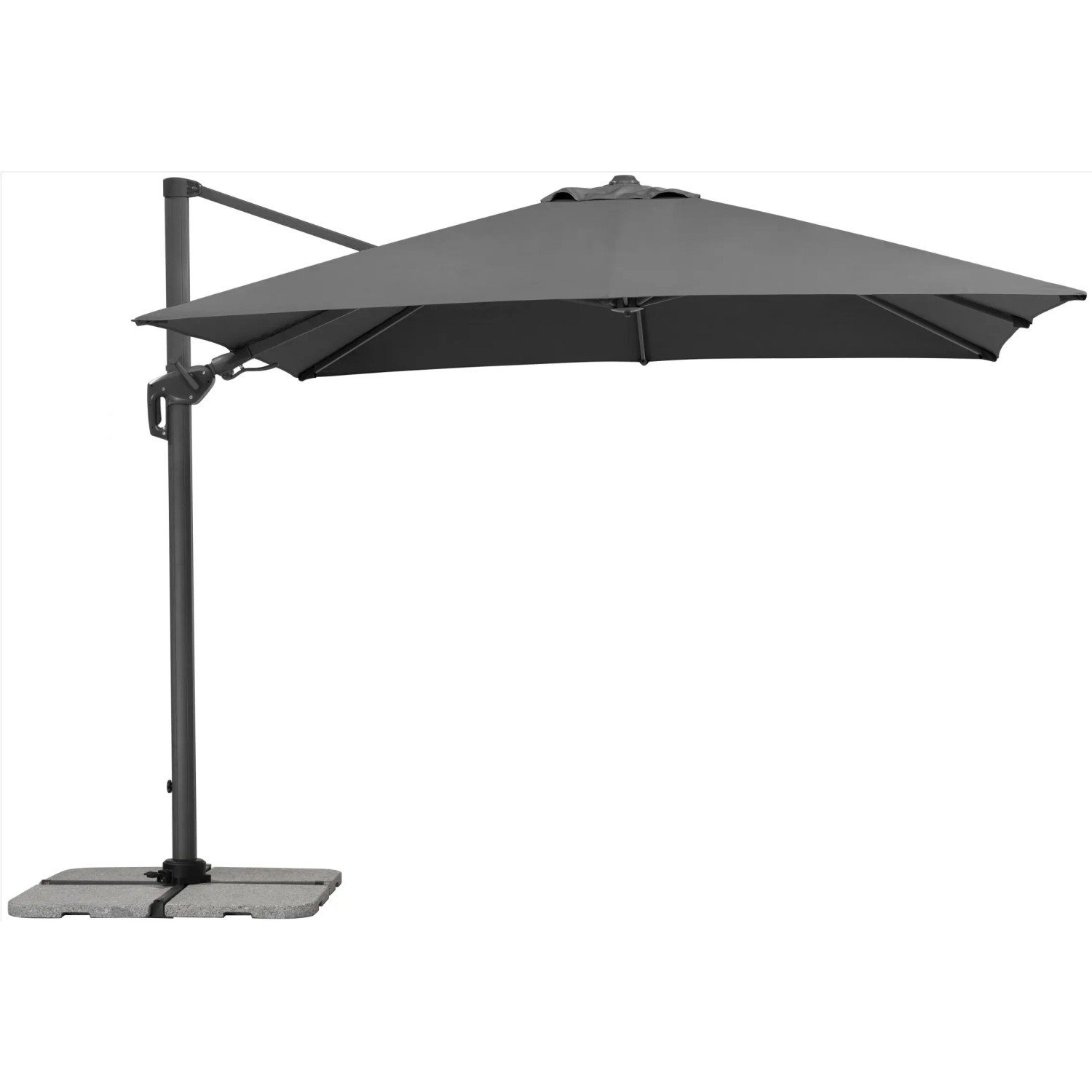 Schneider Ampelschirm Rhodos 300 x 300 cm Anthrazit mit Kurbelmechanik