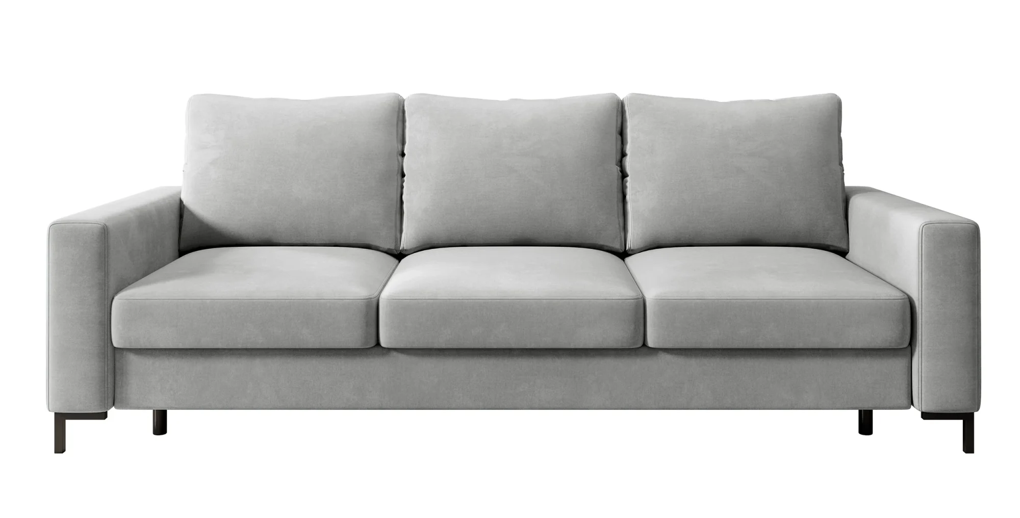 Selsey Mokpeo 3-Sitzer Schlafsofa mit Stauraum, hellgrauer Samt