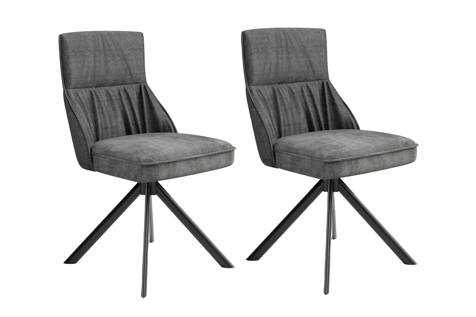 byLIVING California Esszimmerstuhl 2er Set anthrazit mit drehbarer Sitzschale