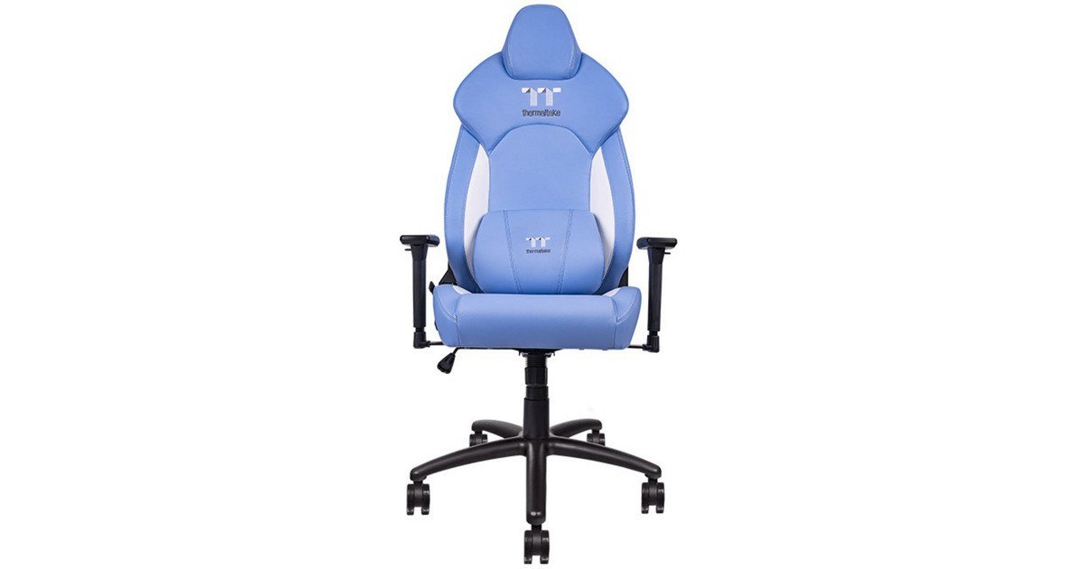 Thermaltake V Comfort Gaming-Stuhl Kunstleder blau/weiß