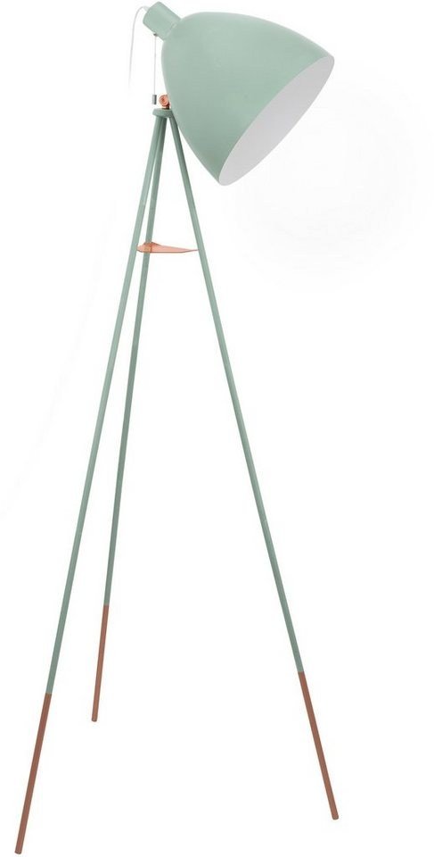Eglo Dundee Stehleuchte Stahl mintgrün E27 Vintage mit Zugschalter 135,5 cm