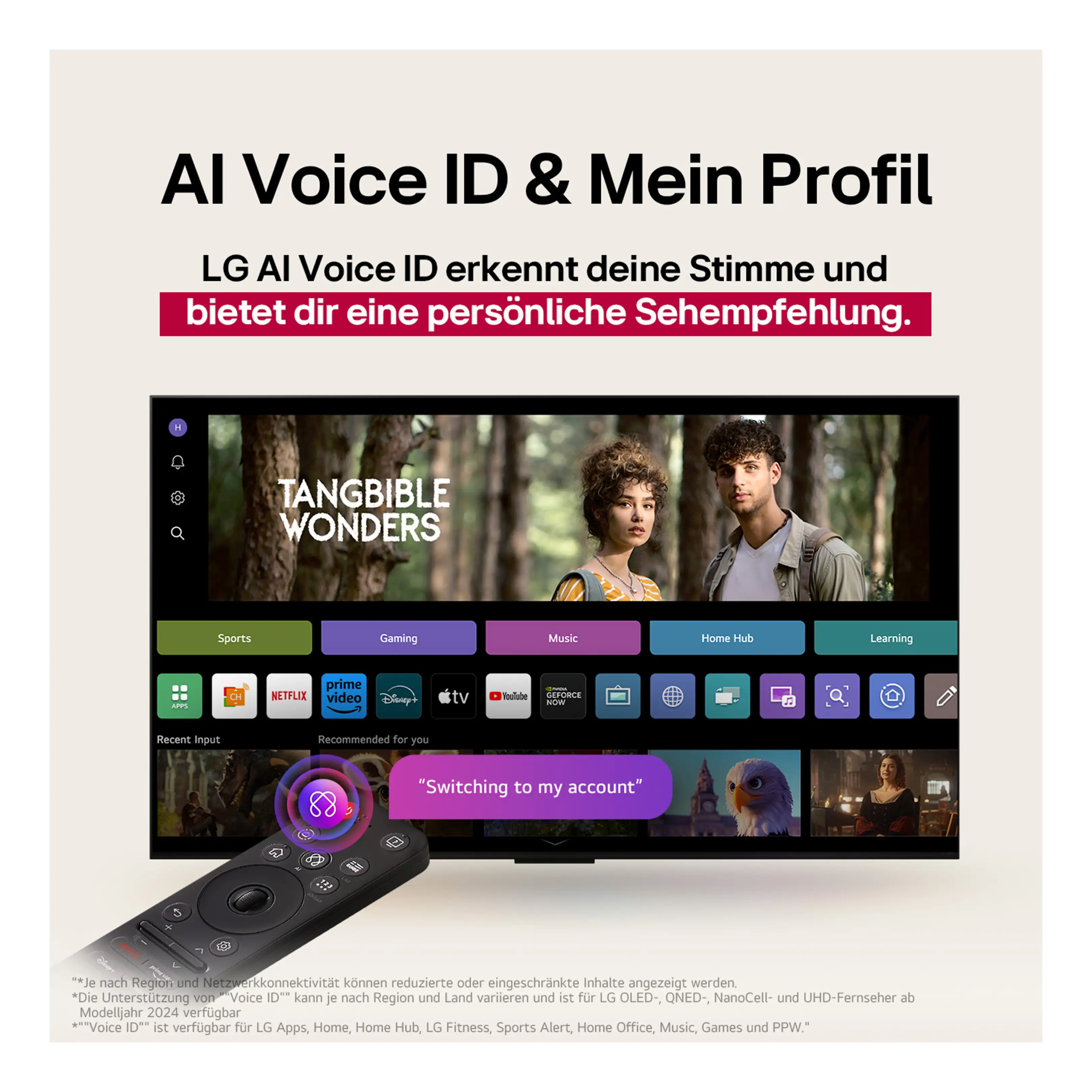 LG OLED65C57LA OLED evo AI C5 4K Smart TV, 65 Zoll (165 cm), 120 Hz, Dolby Vision, Dolby Atmos