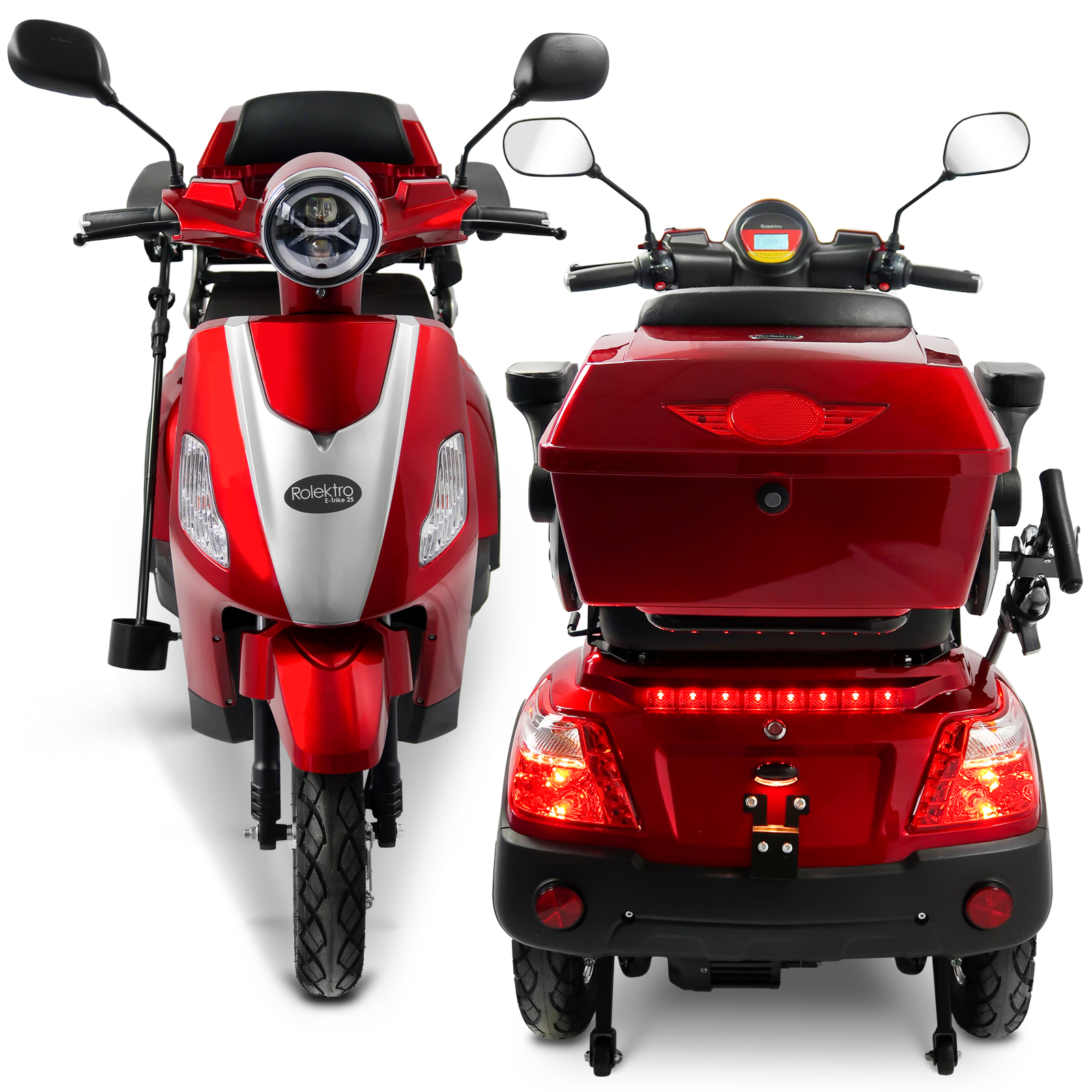 Rolektro E-Trike 25 V.3 Elektro-Dreirad 1000 W mit Topcase