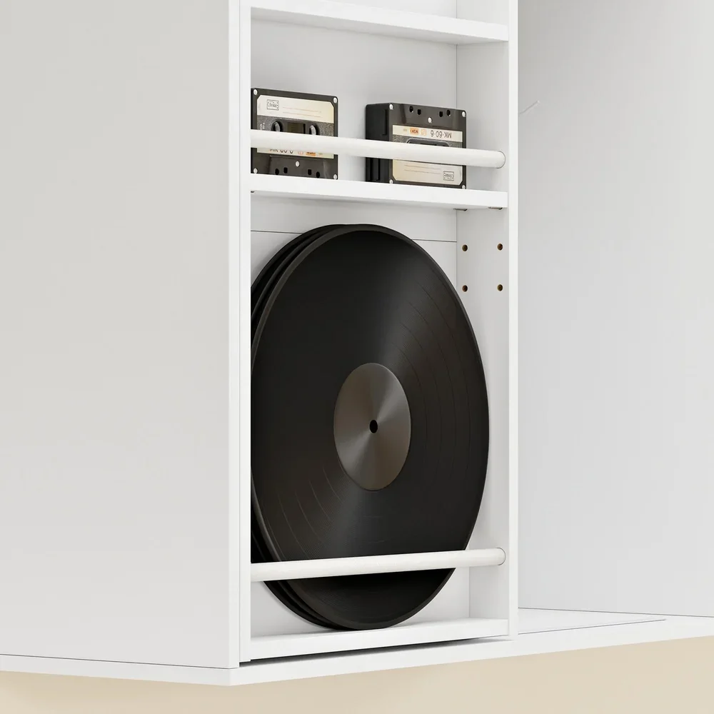 SoBuy STR16-W Wandregal mit Tür und Whiteboard 70 cm weiß