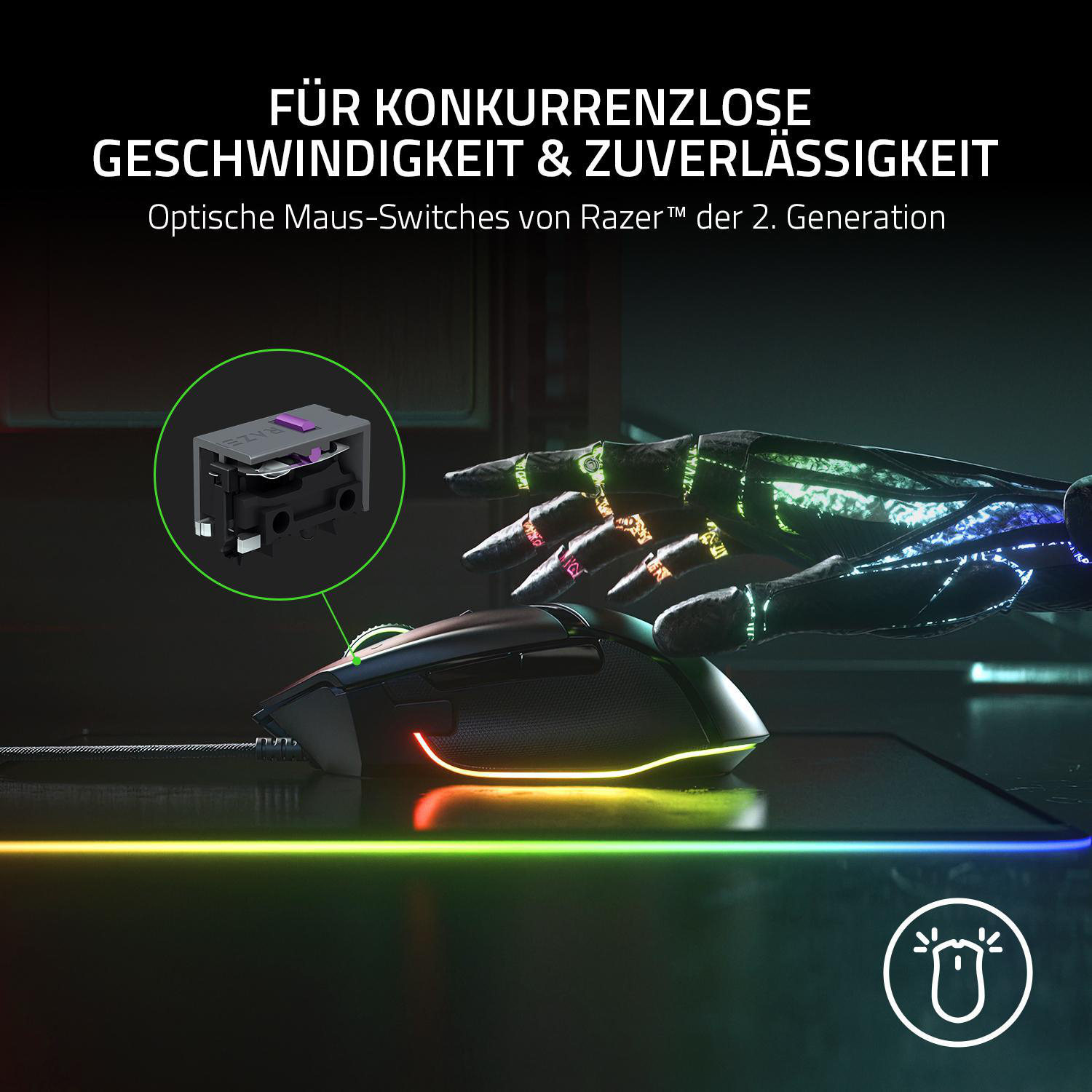 Razer Basilisk V3 Gaming-Maus 26.000 dpi RGB 8 programmierbare Tasten