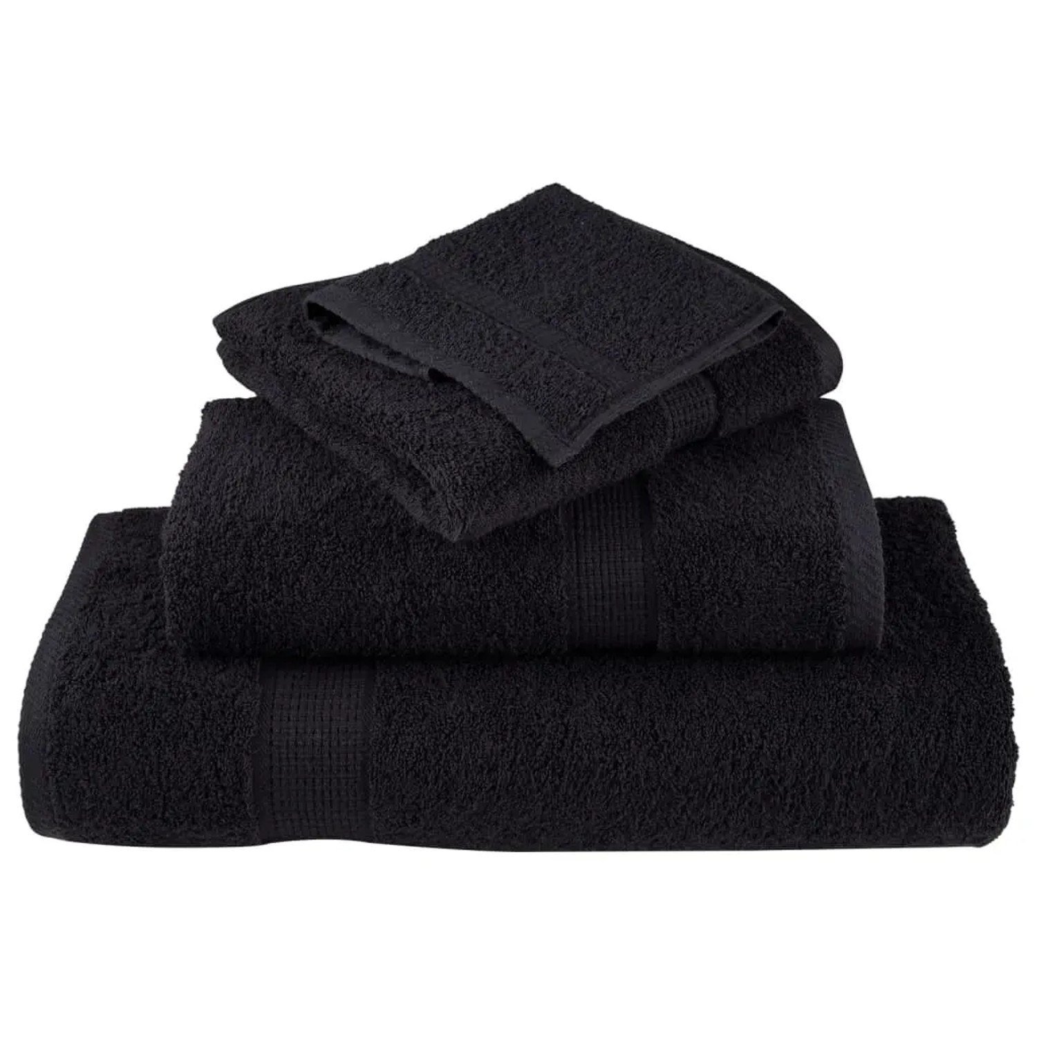 vidaXL Premium-Handtuch-Set 6-teilig Schwarz 600 g/m² Baumwolle