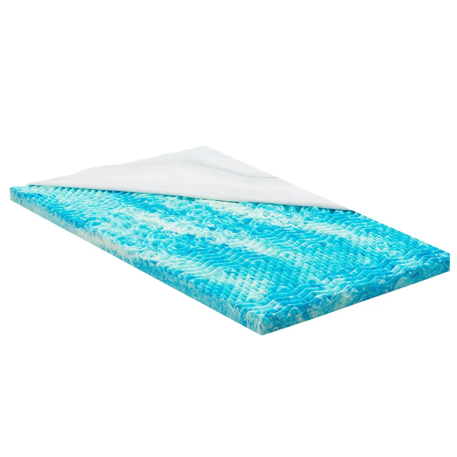 Juskys Matratzentopper Memoryschaum 7 cm mit Wellenprofil