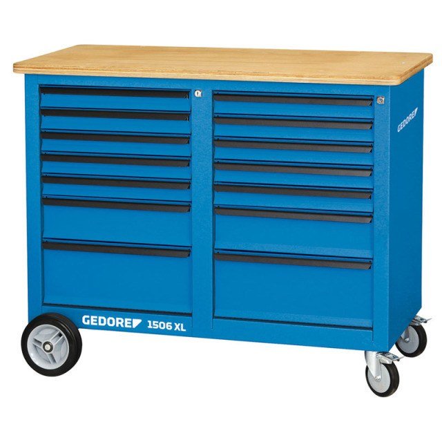 Gedore 1506 XL Rollwerkbank mit 14 Schubladen