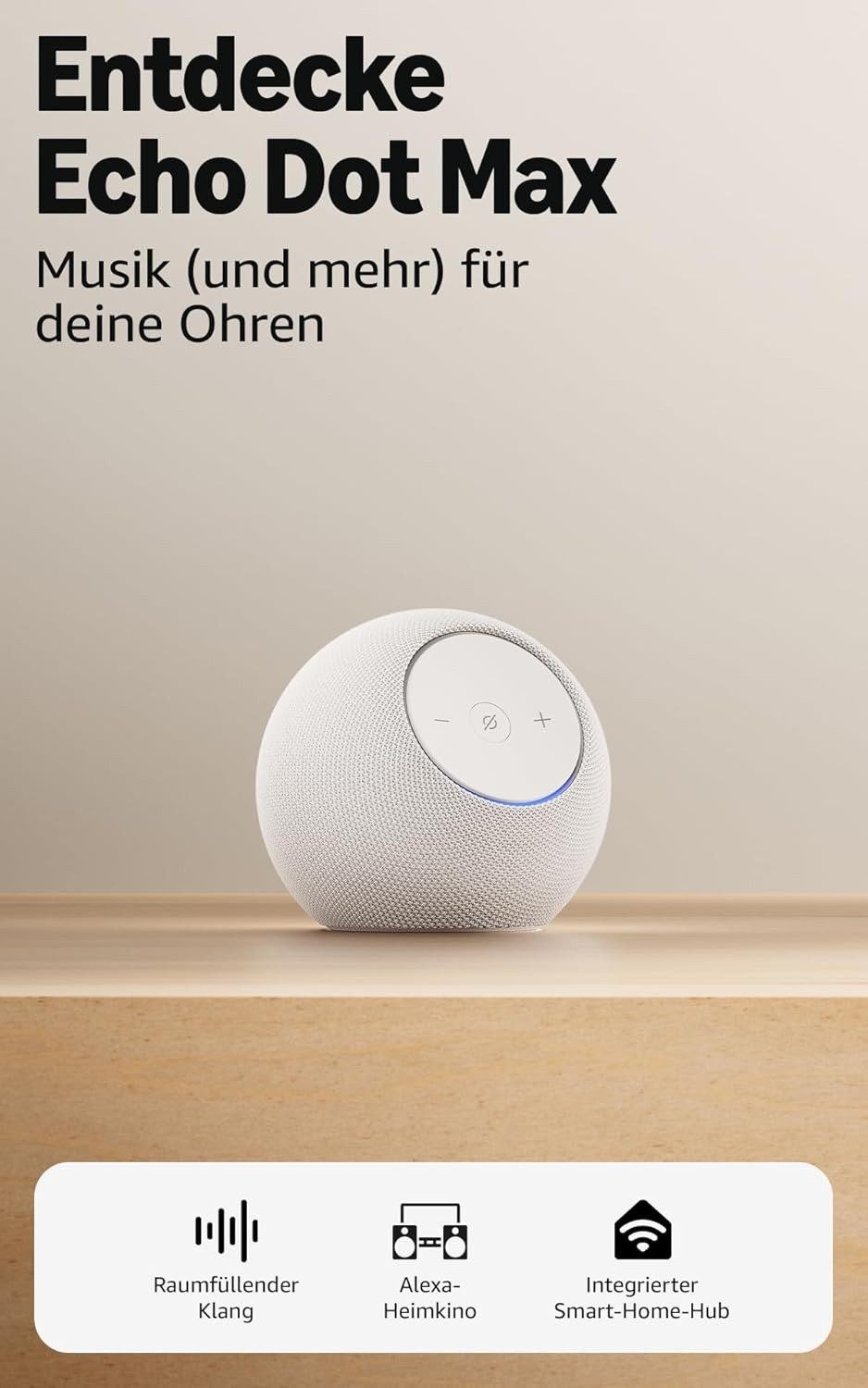 Amazon Echo Dot Max Smarter Lautsprecher mit Alexa und Smart-Home-Hub