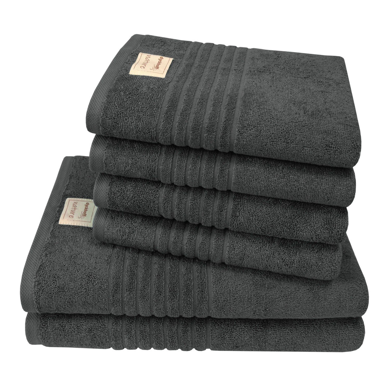 Dyckhoff Nature Handtuchset Anthrazit 6-teilig