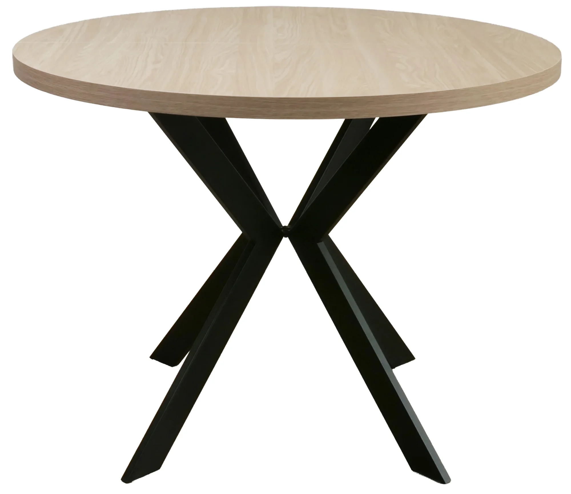 Selsey Callions Ausziehbarer Esstisch 100-180 x 100 cm geölte Eiche, schwarze Beine