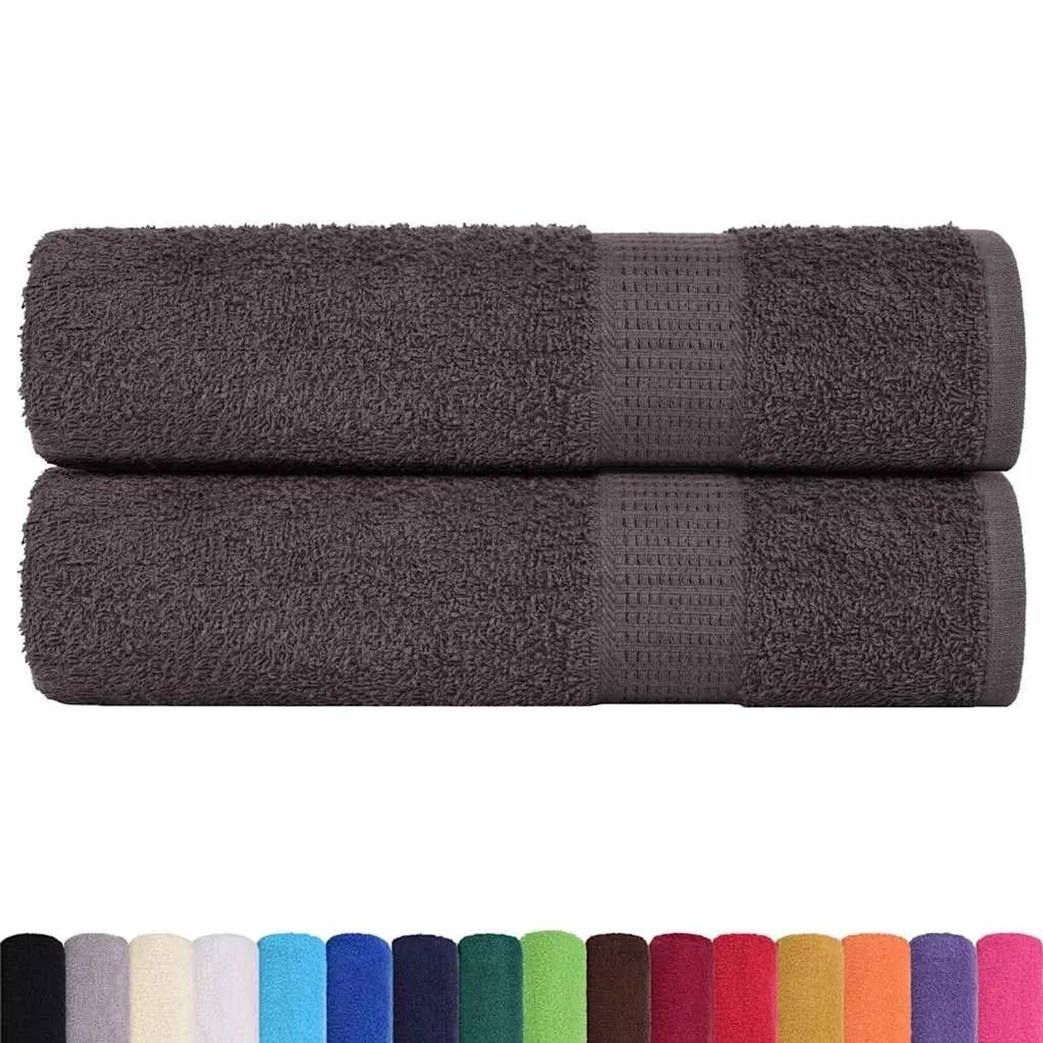 vidaXL Badetücher 2er-Set Anthrazit 100 x 150 cm 360 g/m² Baumwolle