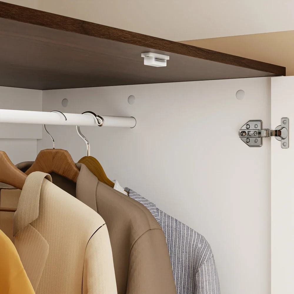 SoBuy KSB04-W Kleiderschrank schmal 70 cm weiß mit 2 Türen und 3 Schubladen