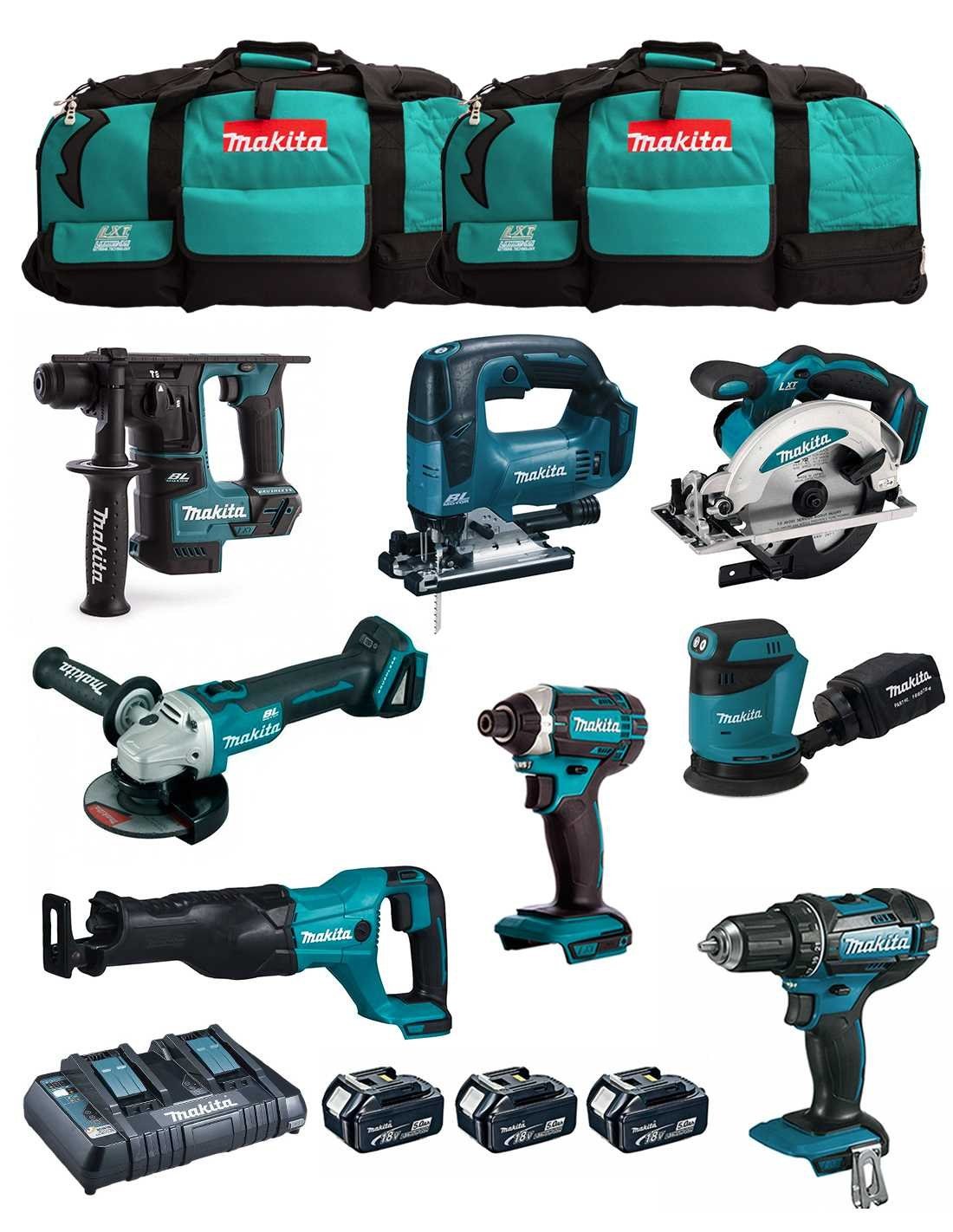 Makita MK801 Akku-Combo-Set 18 V mit 6 Maschinen